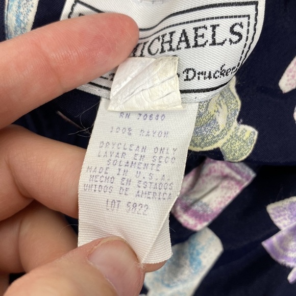 Vintage E.D Michaels By Melanie Drucker Perfume Bottle Navy Blue Dress Size 10 - Picture 11 of 13